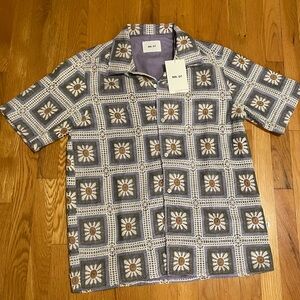 NWT Men's Designer Crochet Pattern Button Down